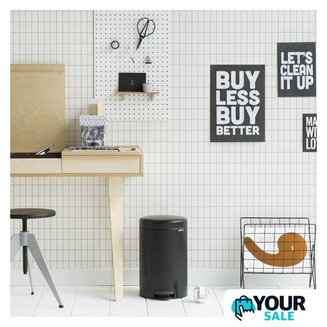 Мусорное ведро Brabantia Pedal Bin NewIcon 12 л (черный матовый) - Изображение №4 — Интернет-магазин Your Sale
