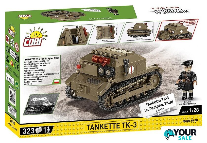 Конструктор Cobi Historical Collection WWII Tankette TK-3 - Изображение №15 — Интернет-магазин Your Sale
