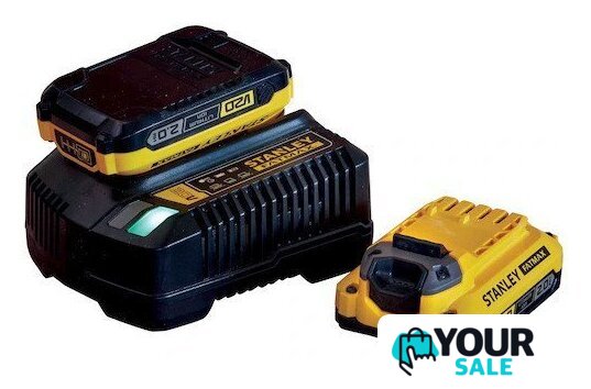 Аккумулятор с зарядным устройством Stanley SFMCB12D2 (18В/2x2 Ah + 18В) - Изображение №1 — Интернет-магазин Your Sale