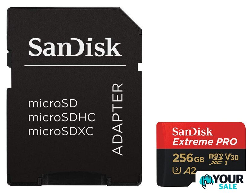 Карта памяти SanDisk Extreme PRO microSDXC SDSQXCD-256G-GN6MA 256GB (с адаптером) - Изображение №1 — Интернет-магазин Your Sale