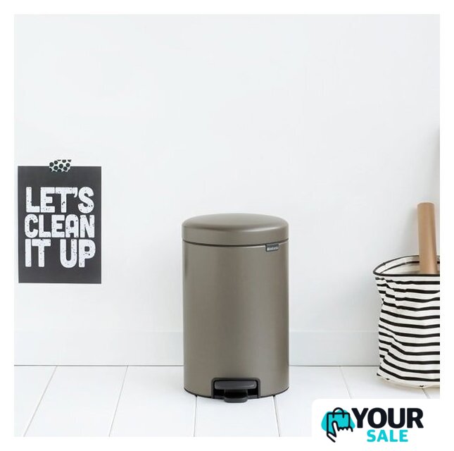 Мусорное ведро Brabantia Pedal Bin NewIcon 12 л (платиновый) - Изображение №4 — Интернет-магазин Your Sale