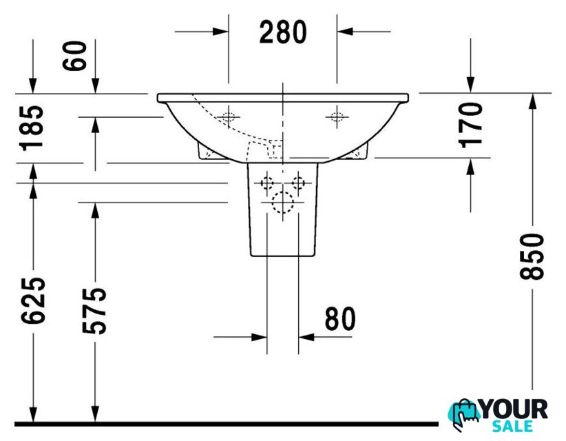 Умывальник Duravit Darling 65x55 (2621650000) - Изображение №3 — Интернет-магазин Your Sale