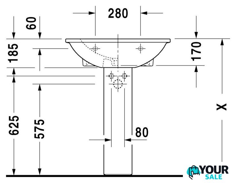Умывальник Duravit Darling 65x55 (2621650000) - Изображение №4 — Интернет-магазин Your Sale