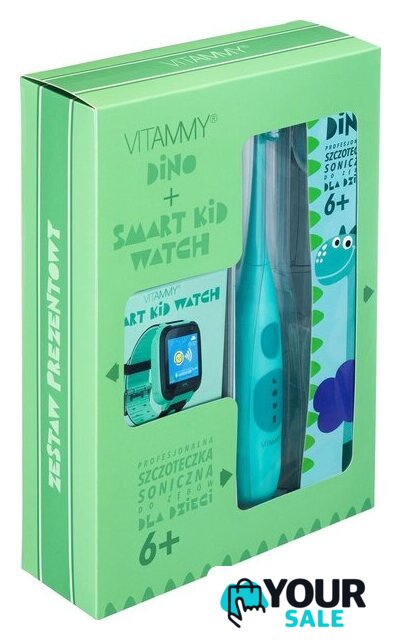 Электрическая зубная щетка Vitammy Dino (зеленый) + часы Smart Kid Watch (зеленый) TOW018748 - Изображение №1 — Интернет-магазин Your Sale