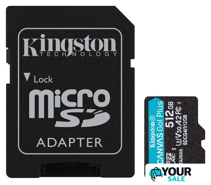 Карта памяти Kingston Canvas Go! microSDXC 512GB SDCG4/512GB (с адаптером) - Изображение №1 — Интернет-магазин Your Sale
