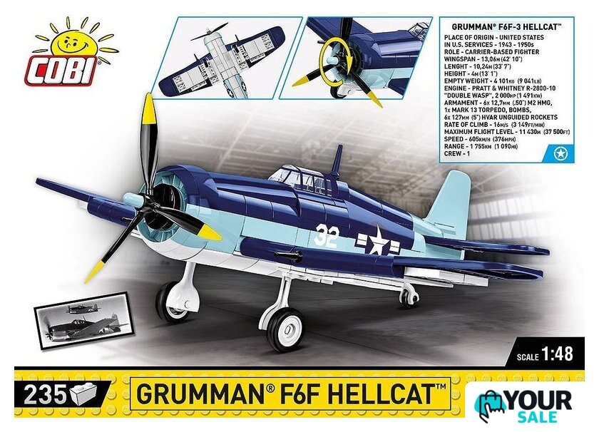 Конструктор Cobi Historical Collection WWII Grumman F6F Hellcat - Изображение №4 — Интернет-магазин Your Sale