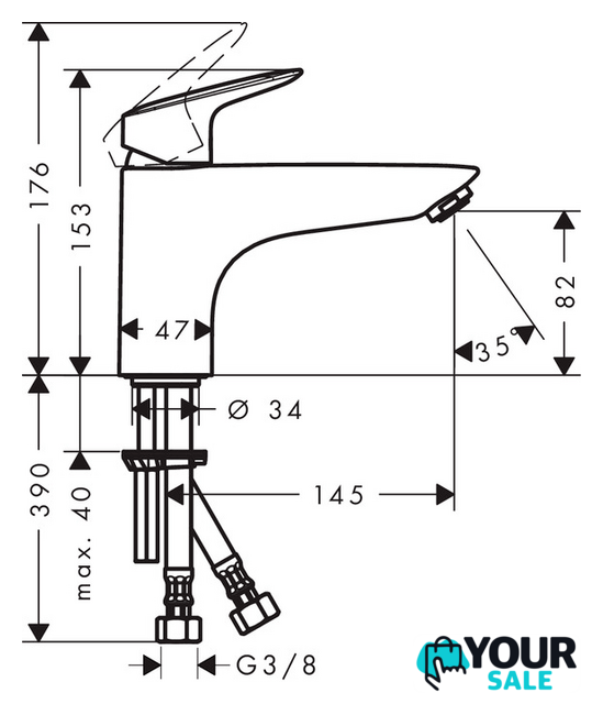 Смеситель Hansgrohe Monotrou 71311000 - Изображение №2 — Интернет-магазин Your Sale