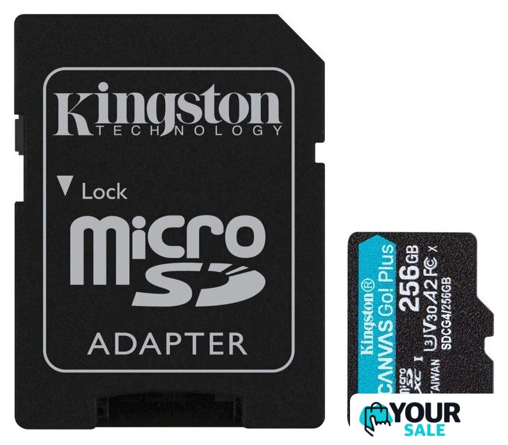 Карта памяти Kingston Canvas Go! microSDXC 256GB SDCG4/256GB (с адаптером) - Изображение №1 — Интернет-магазин Your Sale