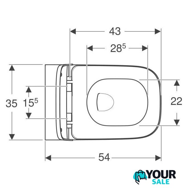 Унитаз подвесной Geberit Smyle Square Rimfree 500.683.00.2 - Изображение №4 — Интернет-магазин Your Sale