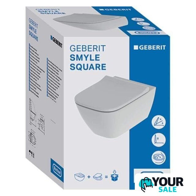 Унитаз подвесной Geberit Smyle Square Rimfree 500.683.00.2 - Изображение №2 — Интернет-магазин Your Sale