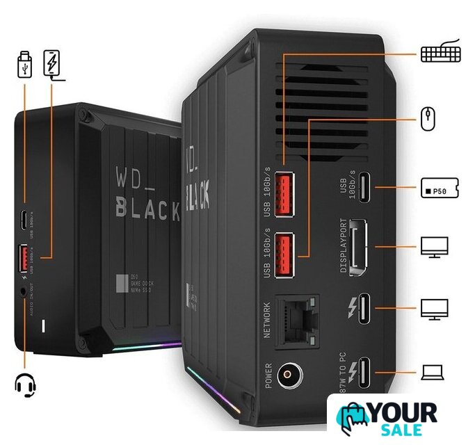 Внешний накопитель WD Black D50 Game Dock NVMe 1TB WDBA3U0010BBK - Изображение №4 — Интернет-магазин Your Sale