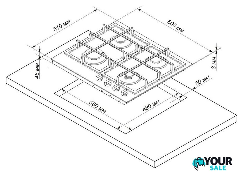 Варочная панель De luxe TG4 750231F-079 - Изображение №2 — Интернет-магазин Your Sale