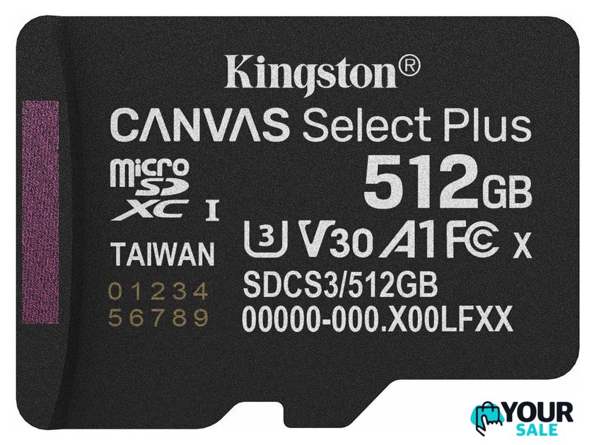 Карта памяти Kingston Canvas Select Plus microSDXC 512GB SDCS3/512GBSP - Изображение №1 — Интернет-магазин Your Sale