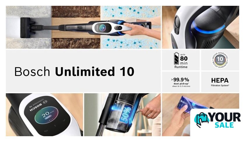 Пылесос Bosch Unlimited 10 BCS1041WAC - Изображение №10 — Интернет-магазин Your Sale