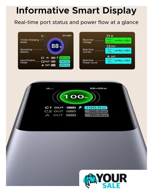 Внешний аккумулятор Ugreen PB726 95670B 20000mAh (серый) - Изображение №10 — Интернет-магазин Your Sale
