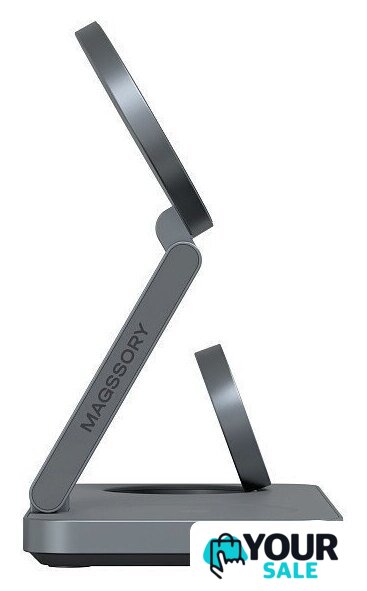 Беспроводное зарядное Magssory Yoga 3 в 1 Charging Station для Apple Qi2 WCH016m (темно-серый) - Изображение №4 — Интернет-магазин Your Sale