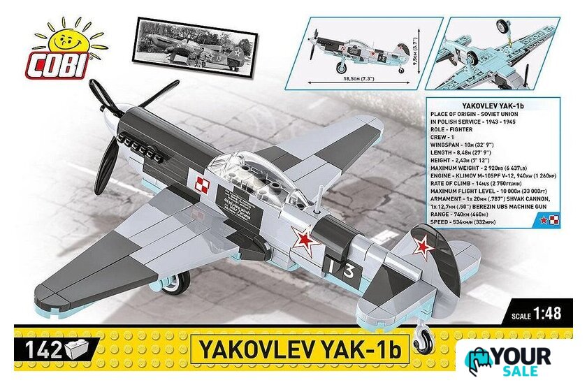 Конструктор Cobi Historical Collection WWII Yakovlev Yak - 1B - Изображение №5 — Интернет-магазин Your Sale