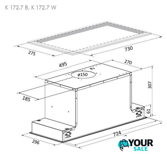 Кухонная вытяжка Zigmund & Shtain K 172.7 W - Изображение №12 — Интернет-магазин Your Sale