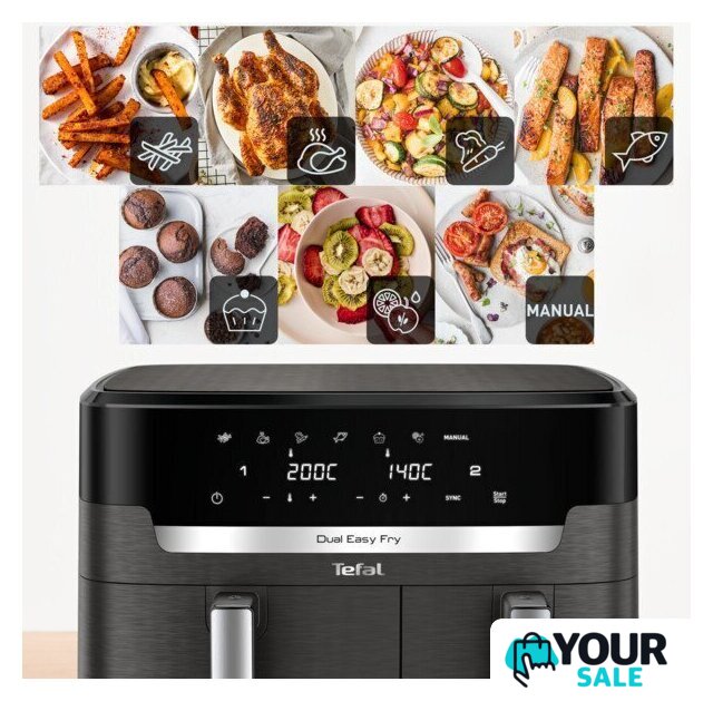 Аэрогриль (аэрофритюрница) Tefal Dual Easy Fry EY942BE0 - Изображение №8 — Интернет-магазин Your Sale