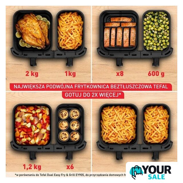 Аэрогриль (аэрофритюрница) Tefal Dual Easy Fry EY942BE0 - Изображение №4 — Интернет-магазин Your Sale