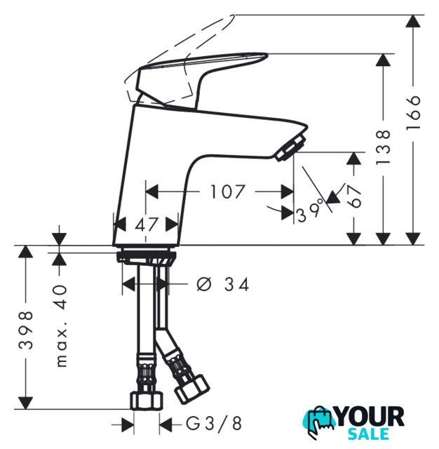 Смеситель Hansgrohe Logis 71071000 - Изображение №2 — Интернет-магазин Your Sale