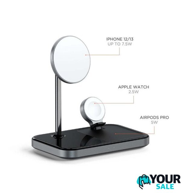 Беспроводное зарядное Satechi 3-in-1 Magnetic Wireless Charging Stand - Изображение №2 — Интернет-магазин Your Sale