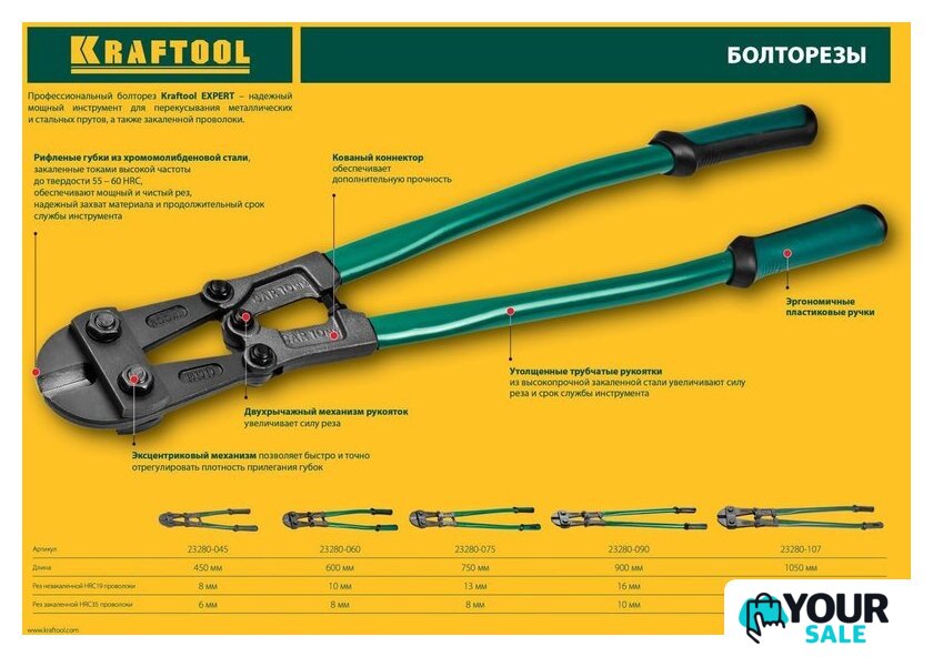 Болторез KRAFTOOL Kayman 23280-060 - Изображение №2 — Интернет-магазин Your Sale