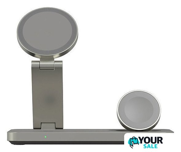 Беспроводное зарядное Magssory Yoga 3 в 1 Charging Station для Apple Qi2 WCH016t (титан) - Изображение №2 — Интернет-магазин Your Sale