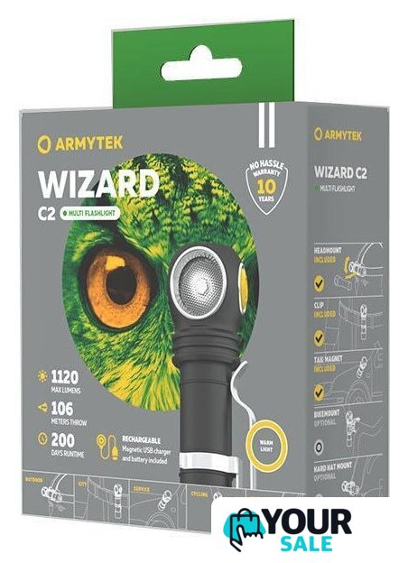 Фонарь Armytek Wizard C2 Magnet USB (теплый) - Изображение №6 — Интернет-магазин Your Sale