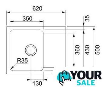 Кухонная мойка Franke Orion OID 611-62 114.0443.356 (оникс) - Изображение №2 — Интернет-магазин Your Sale
