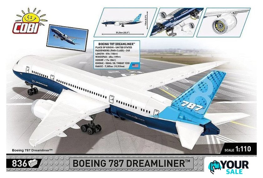 Конструктор Cobi Action Town Boeing 787 Dreamliner - Изображение №4 — Интернет-магазин Your Sale