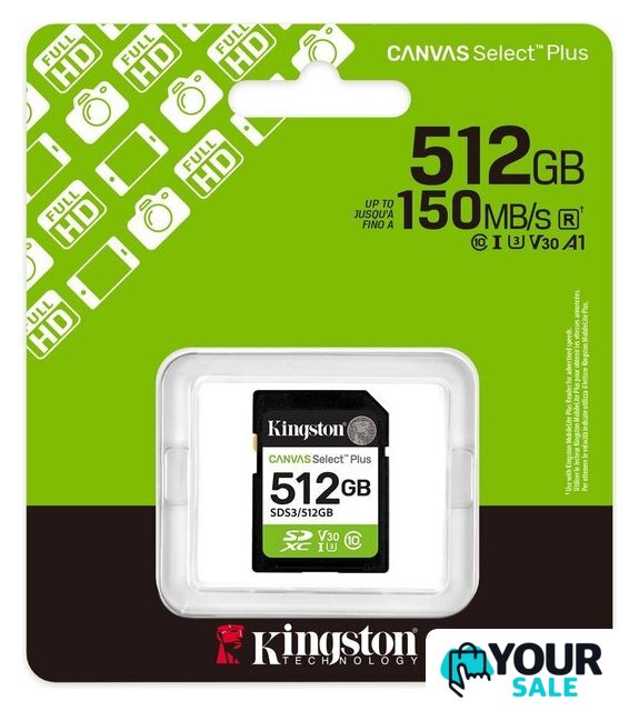 Карта памяти Kingston Canvas Select Plus SDXC 512GB SDS3/512GB - Изображение №3 — Интернет-магазин Your Sale