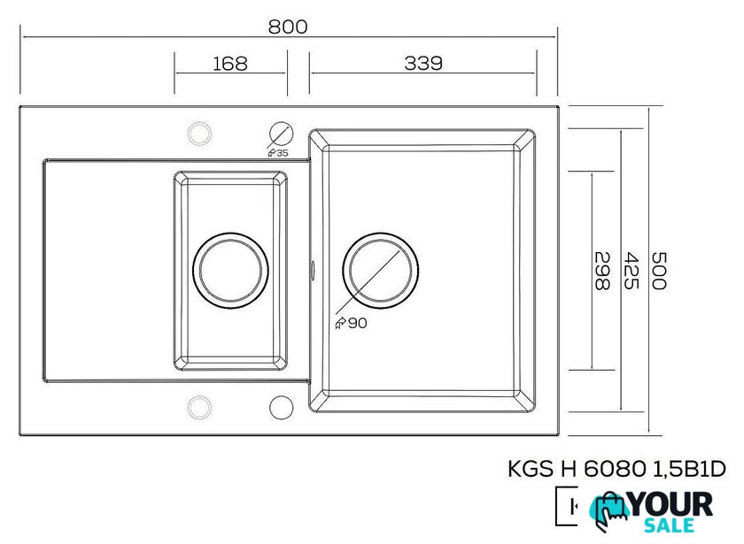 Кухонная мойка Kernau KGS H 6080 1.5B1D Deep Black - Изображение №2 — Интернет-магазин Your Sale
