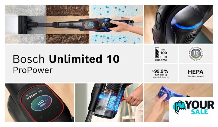 Пылесос Bosch Unlimited 10 BCS1051POW - Изображение №20 — Интернет-магазин Your Sale