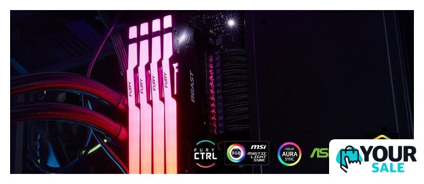Оперативная память Kingston FURY Beast RGB 32ГБ DDR5 6000 МГц KF560C36BBE2A-32 - Изображение №3 — Интернет-магазин Your Sale