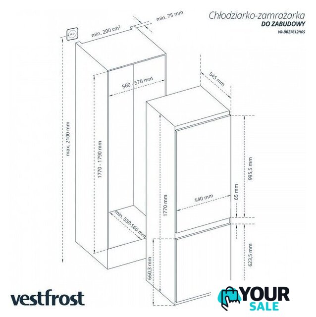 Холодильник Vestfrost VR-BB27632E0SL - Изображение №4 — Интернет-магазин Your Sale