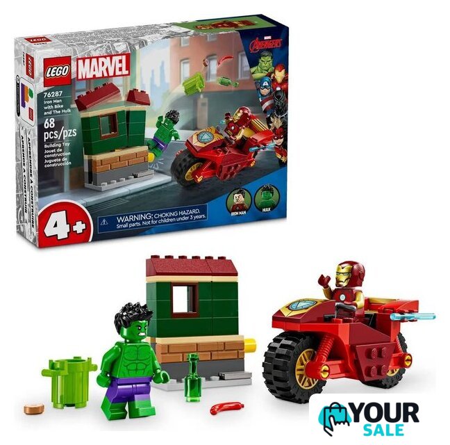 Конструктор LEGO Super Heroes Железный человек на мотоцикле и Халк 76287 - Изображение №3 — Интернет-магазин Your Sale