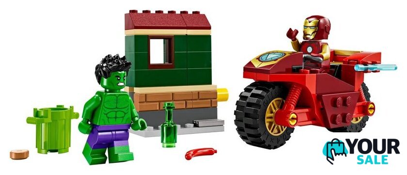 Конструктор LEGO Super Heroes Железный человек на мотоцикле и Халк 76287 - Изображение №4 — Интернет-магазин Your Sale