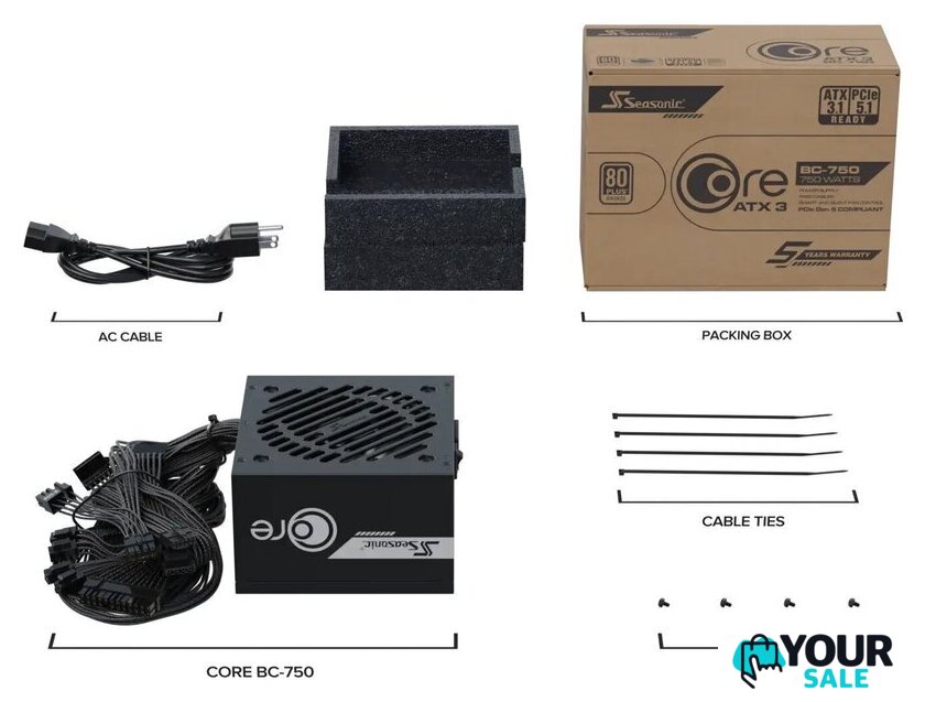 Блок питания Seasonic Core V2 BC-750 ATX 3.1 2025 SRP-CBC751-A5A51JF - Изображение №12 — Интернет-магазин Your Sale