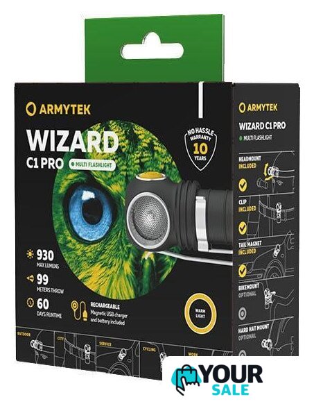 Фонарь Armytek Wizard C1 Pro Magnet USB (теплый) - Изображение №6 — Интернет-магазин Your Sale