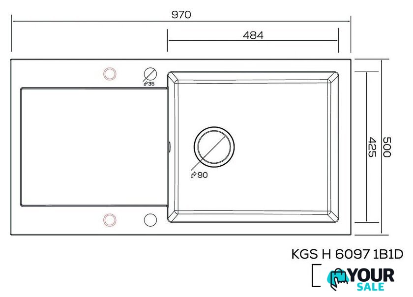 Кухонная мойка Kernau KGS H 6097 1B1D Black Metallic - Изображение №2 — Интернет-магазин Your Sale
