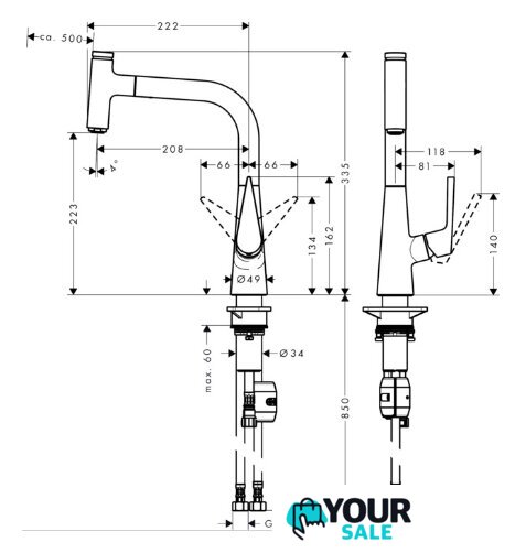 Смеситель Hansgrohe Talis Select S 72822000 - Изображение №2 — Интернет-магазин Your Sale