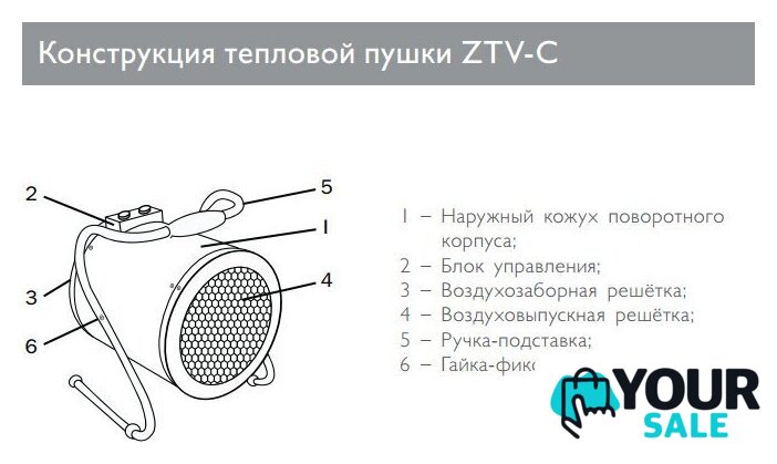 Электрическая тепловая пушка ZILON ZTV-9C - Изображение №4 — Интернет-магазин Your Sale