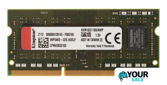 Оперативная память Kingston ValueRAM 4GB DDR3 SODIMM PC3-12800 KVR16S11S8/4WP - Изображение №1 — Интернет-магазин Your Sale