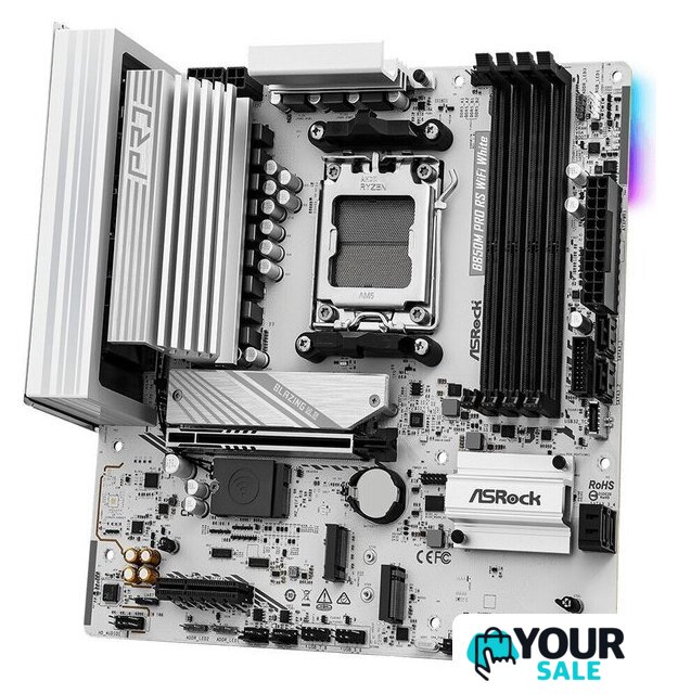 Материнская плата ASRock B850M Pro RS WiFi White - Изображение №4 — Интернет-магазин Your Sale