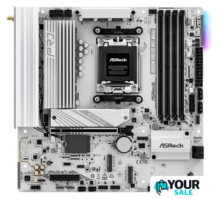 Материнская плата ASRock B850M Pro RS WiFi White - Изображение №1 — Интернет-магазин Your Sale