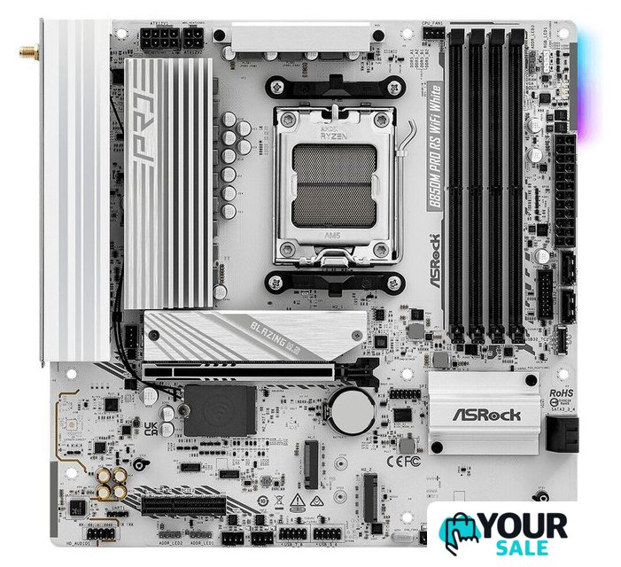 Материнская плата ASRock B850M Pro RS WiFi White - Изображение №2 — Интернет-магазин Your Sale