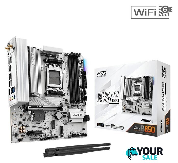 Материнская плата ASRock B850M Pro RS WiFi White - Изображение №6 — Интернет-магазин Your Sale