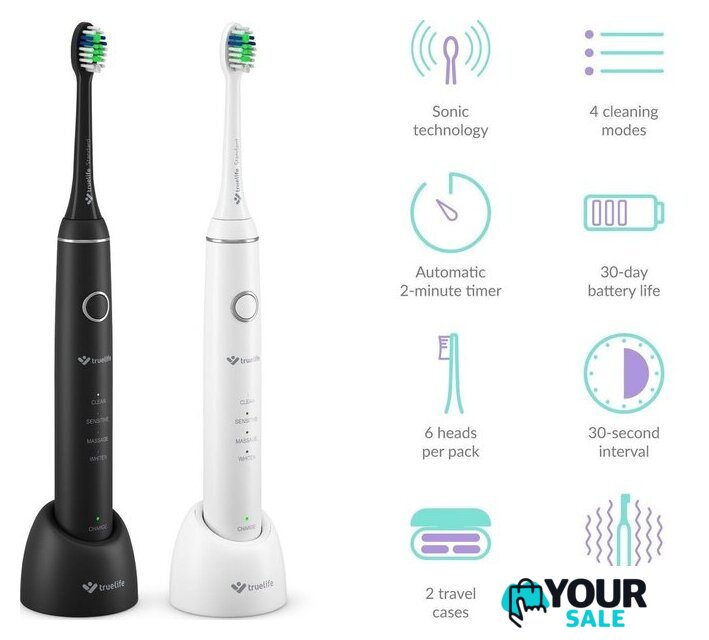Комплект электрических зубных щеток TrueLife SonicBrush Compact Duo - Изображение №3 — Интернет-магазин Your Sale