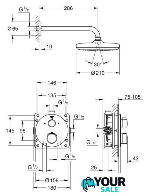 Душевая система Grohe Grohtherm 34726000 - Изображение №3 — Интернет-магазин Your Sale